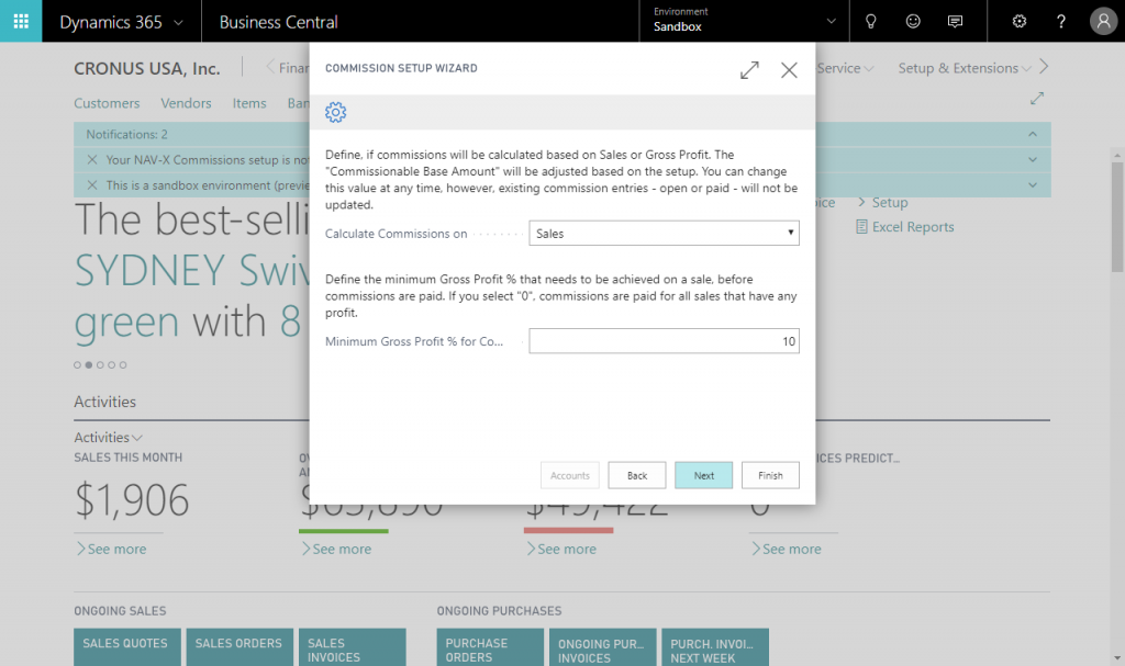 Commission Management - Define commission calculations